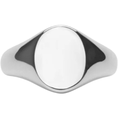 Herre - Signetringe IX Studios Mini Oval Signet Ring - Silver