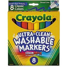 Crayola 587808 Washable Markers Broad Line, 8 Count Classic Colors, Case of 24