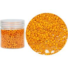 Orange DIY Bala&Fillic Bala&Fillic Light Orange Color 4mm Glass Seed Beads About 1400pcs in Box 6/0 Glass Craft Seed Beads for Bracelet Making Light Orange, Size 4mm