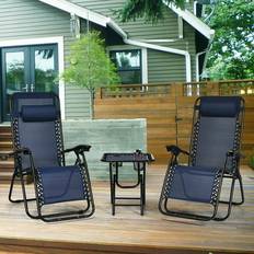 Patio Furniture Gymax 3PCS Zero Gravity Recliner