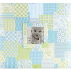 MBI MCS 12.5x13.5 Inch Baby Scrapbook Album with 12x12 Inch Pages with Photo Opening, Blue Quilt Design 860071