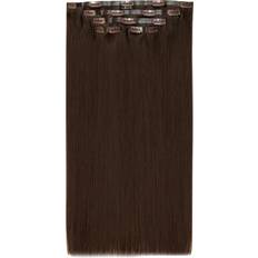 Gold Clip-On Extensions Lullabellz Luxury Gold 18" 5 Piece Human Hair Extensions Chocolate Brown