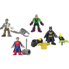 Fisher Price Imaginext DC Superheroes & Villains Figures Featuring Thunder Punch Batman, Superman, Metallo, and Lex Luthor by Imaginext
