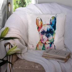 Shein 1pc Short Plush French Bulldog Watercolor Printed Pillowcase Multifärgad