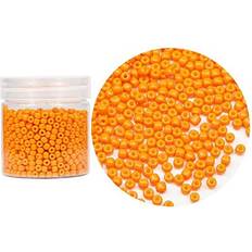 Orange DIY Bala&Fillic Bala&Fillic Opaque Orange Color 4mm Glass Seed Beads About 1400pcs in Box 6/0 Glass Craft Seed Beads for Bracelet Making Orange -Size 4mm