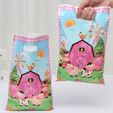 Babies Gift Bags Shein 10pcs Pink Farm Animals Gift Bag