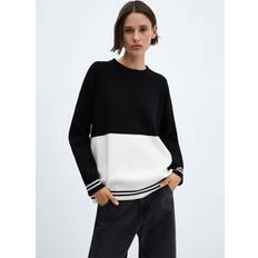 Mango Overdeler Mango Bicolour Knit Sweater Kvinde Sweaters Plus hos Magasin Black