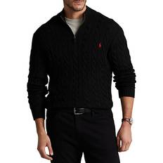 Polo Sweaters Polo Ralph Lauren Men's Big & Tall CableKnit Cotton QuarterZip Sweater Black