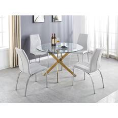 Furniturebox Novara White Dining Set 120cm 7pcs