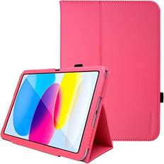 TechGear Pink Leather Case for Apple iPad 10 2022 [10th Generation] Slim Folio Case Cover