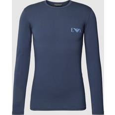 Emporio Armani Herren Oberteile Emporio Armani Longsleeve mit Label-Print in Marineblau, Größe