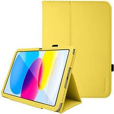 TechGear Yellow Leather Case for Apple iPad 10 2022 [10th Generation] Slim Folio Case