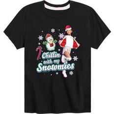 4XL T-shirts Children's Clothing Hybrid Apparel Lay Lay Chillin With My Snowmies Toddler And Youth Short Sleeve Graphic T-Shirt