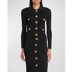 Balmain Femme Cardigans Balmain Ribgebreid Vest - Zwart