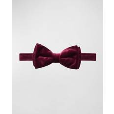 Polyester Krawatten Eton Mens Red Pre-tied Velvet bow tie