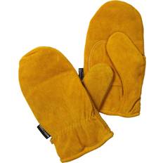 Brown - Men Mittens Muk Luks QuietWear Split-Leather Thinsulate Mittens