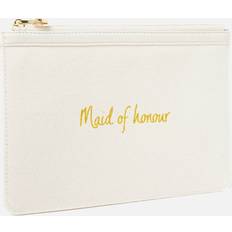 White - Woman Bags Katie Loxton Bridal Embroidered Maid of Honour Canvas Pouch Cream