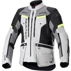 Men Motorcycle Jackets Alpinestars Bogota Pro Drystar Motorcycle Jacket - Ice Grey/Dark Grey/Yellow Fluo Man