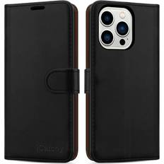 Apple iPhone 14 Pro Wallet Cases iCatchy Black iPhone 14 Pro 6.1 Case Leather Wallet Book Stand view