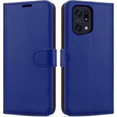 iCatchy Blue OPPO Find X5 Pro 5G Phone Wallet Book Leather Case