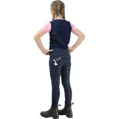 Equestrian Trousers Children's Clothing Hy Equestrian Little rider reithose für mädchen bz3621 Marineblau/Bonbonrosa