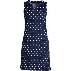 Lands' End Women Dresses Lands' End Women Long Cotton Jersey Sleeveless Swim Cover-up Dress Print