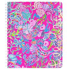 Lilly Pulitzer Large Pink Hardcover Spiral Notebook, Shell Me good