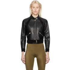 Tom Ford Black Cropped Leather Jacket LB999 Black IT