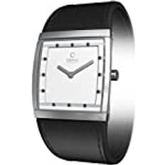 Obaku Armbandsur Obaku Obaku Danmark platt damklocka med läderrem V102LCCRB