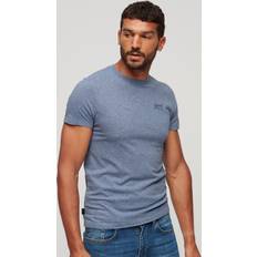 Superdry Herre Overdele Superdry Essential Cotton T-Shirt, Blue Marl