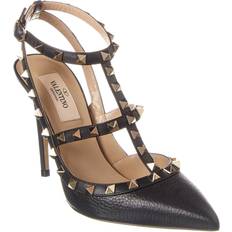 Valentino Garavani Rockstud Caged Grainy Leather Pump