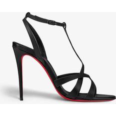 Black - Women Heeled Sandals Christian Louboutin Womens Black Tangueva Leather Heeled Sandals Eur Women