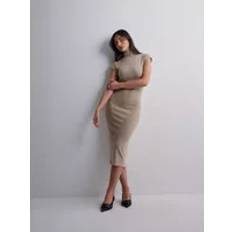 Nelly Kläder Nelly Midiklänningar Beige Turtleneck Midi Dress Klänningar