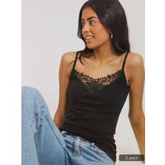Only Onlkira Life Lace Singlet 2 Pack - Black/White