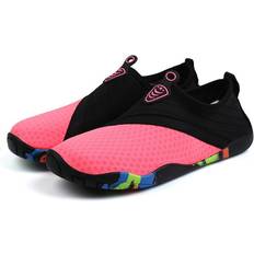 Pink Water Shoes Sexydance Pink, 35 Unisex Adults Water Flat Shoes Color Matching Swimming Breathable Puncture Proof