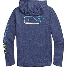 Blue - Golf T-shirts Vineyard Vines Burgee Whale Long-Sleeve Harbor Performance Hoodie T-Shirt Blue Hthr Size: XS