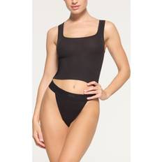 Ribbed Tank Tops SKIMS Tank Top Black Cotton Rib