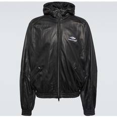 Balenciaga Icon Leather Track Jacket - Black
