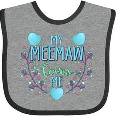 Black Pacifiers & Teething Toys Inktastic My Meemaw Loves Me with Flowers & Hearts Baby Bib