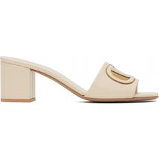 Rubber Heeled Sandals Valentino Garavani Off-White 60mm VLogo Cutout Heeled Sandals B24 Light Ivory IT