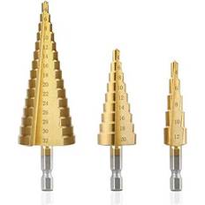 Vegena HSS Stegborr, Rusee HSS Hex skaft stegborr 4–12 mm/4–20 mm/4–32 mm titannitrerad steg skalborr skalborr sats konisk borr konisk borr 3 delar
