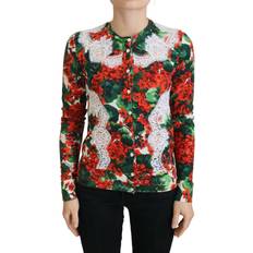 Dolce & Gabbana Women Cardigans Dolce & Gabbana Multicolor Wool Floral Cardigan Women's Sweater