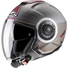 HJC panadi mc1sf gr. jethelm mit visier motorrad helm grau-rot matt Mehrfarbig