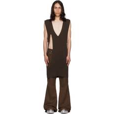 Wool Tank Tops Rick Owens Brown Luxor Tank Top 04 BROWN