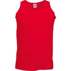 Men - Red Tank Tops Fruit of the Loom XL, Red Mens Athletic Sleeveless Vest Tank Top One