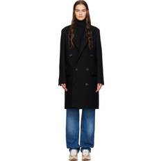 Coats Ami Paris Black Double-Breasted Coat FR