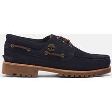 Timberland Men's f. Stead Indigo Suede Handsewn 3-eye Boat Shoe In Dark Blue Indigo