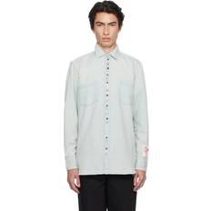 Gold - Men Shirts GOLDEN GOOSE Blue Studded Denim Shirt 50100 BLUE