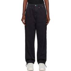 Evisu Clothing Evisu Black Seagull Cargo Pants