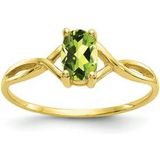 Karat Yellow Genuine Peridot Birthstone Ring
